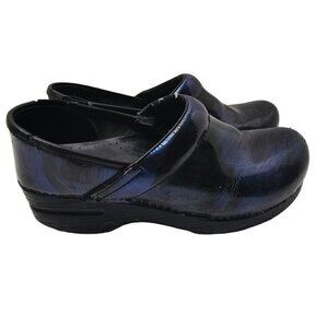 Dansko Professional Metallic Blue Clog Slip On Nurse Shoes size 7